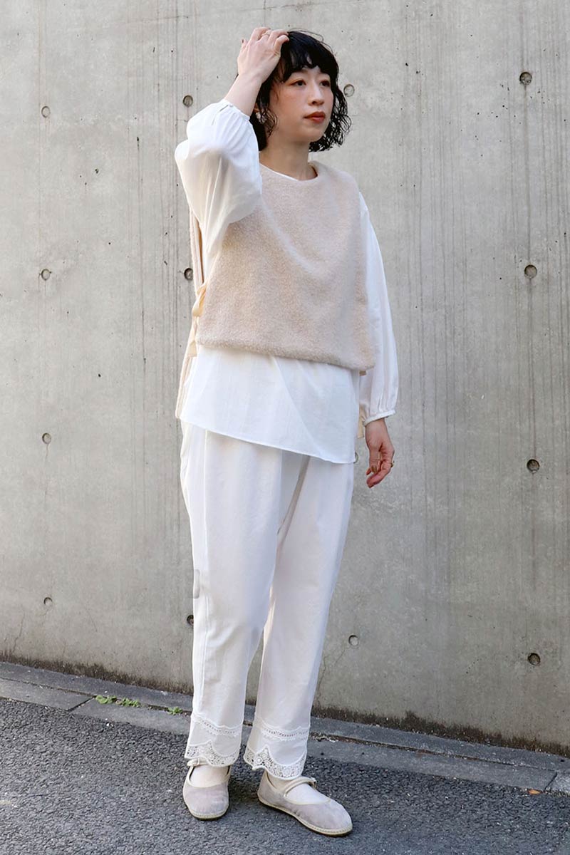 haupia tomomiさんコラボ　オーガニックコットンギャザーブラウス やさしい洋品店｜tomomiさんコラボ｜haupia(ハウピア)公式通販