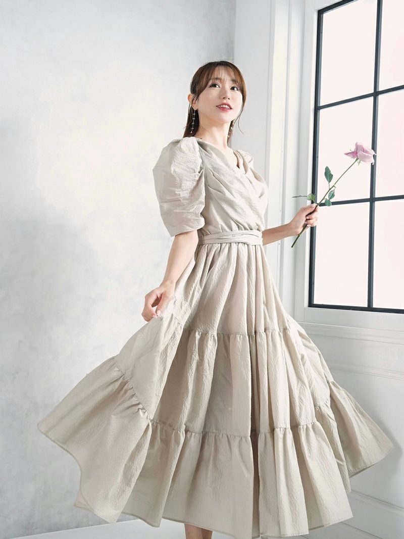 efla(エフラ)公式通販｜ボリュームスリーブティアードワンピース 