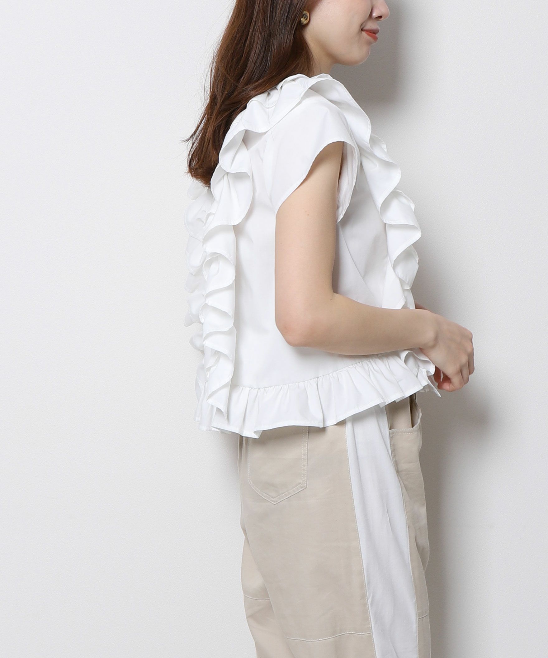 Re.Verofonna(ヴェロフォンナ)公式通販｜◇ダブルフリルコンパクトブラウス 