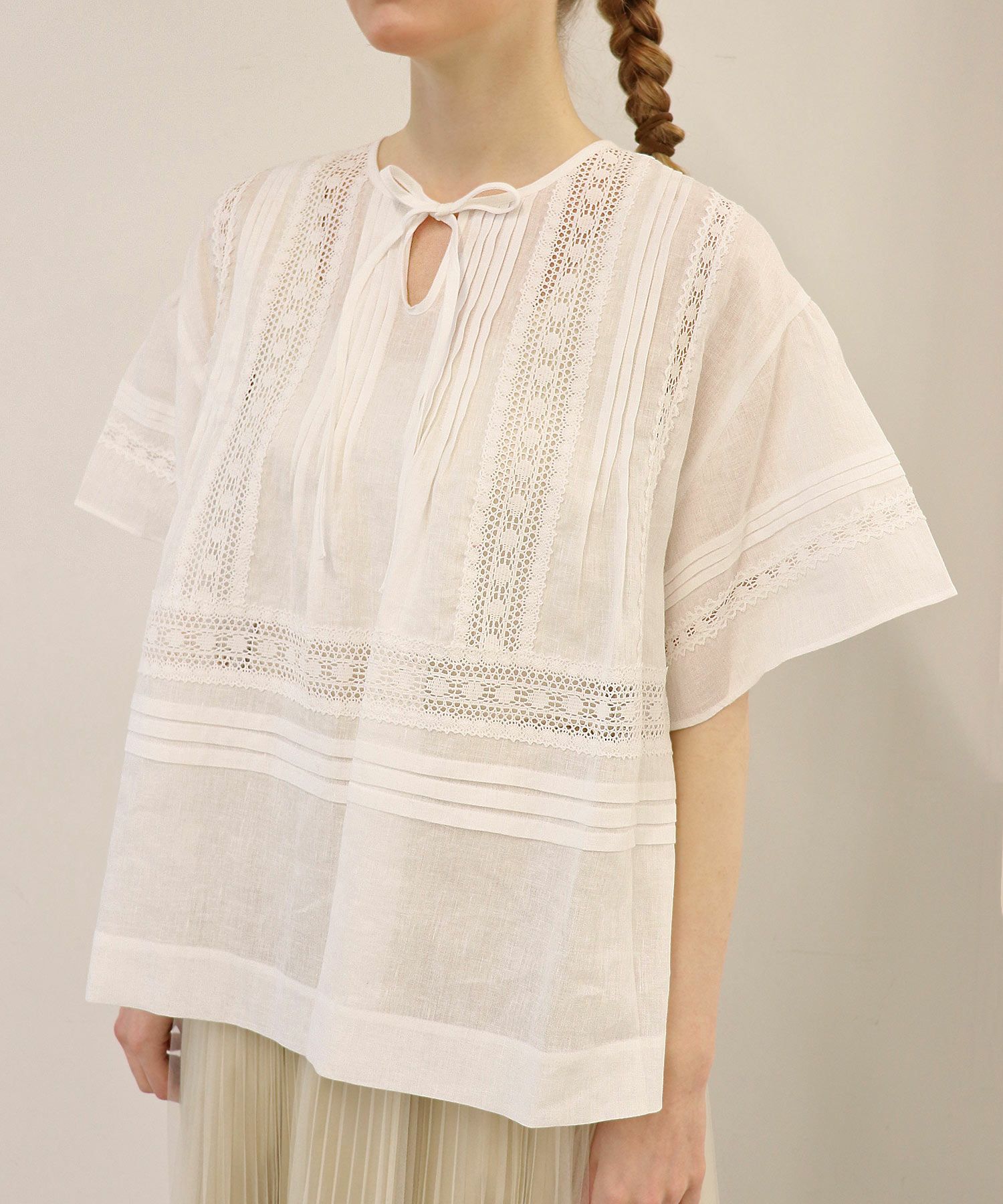 セール】美しい綿の服【付け襟カットソー】（Tシャツ/カットソー