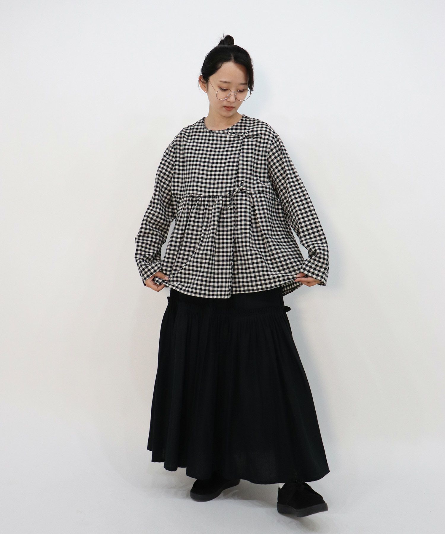 美品/ハウピア haupia *背開きブラウス38 *シャツナチュリラ0915