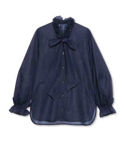 最終お値下げ【新品未使用　タグ付】　ヴェロフォンナ　チュールビスチェ切替ブラウス 新品未使用 タグ付】 ヴェロフォンナ チュールビスチェ切替