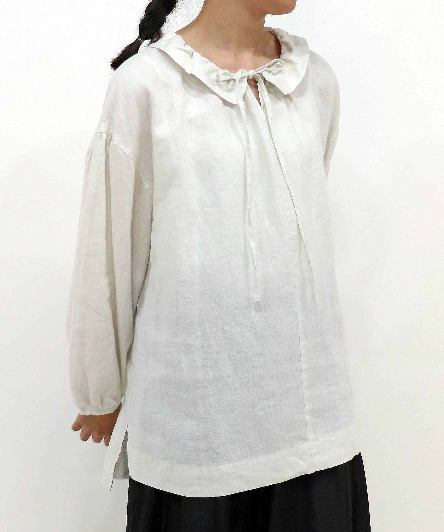 美品/ハウピア haupia *背開きブラウス38 *シャツナチュリラ0915