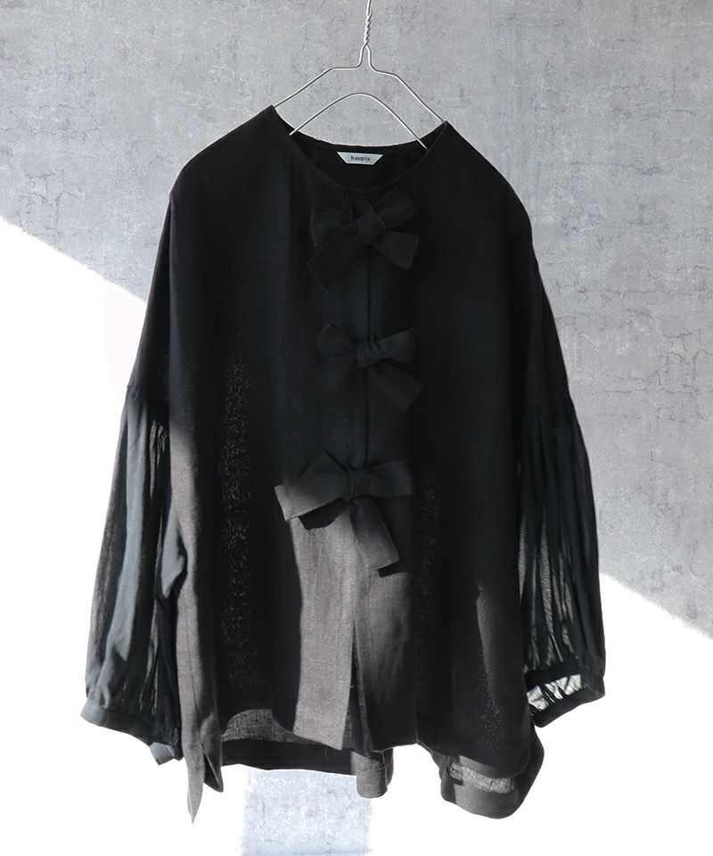 美品/ハウピア haupia *背開きブラウス38 *シャツナチュリラ0915